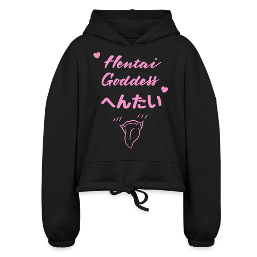 Hentai Goddess Cropped Hoodie - black