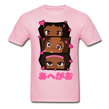 Cargar imagen en el visor de la galería, Ahegao Girls Unisex Tee - light pink black anime girl black ahegao
