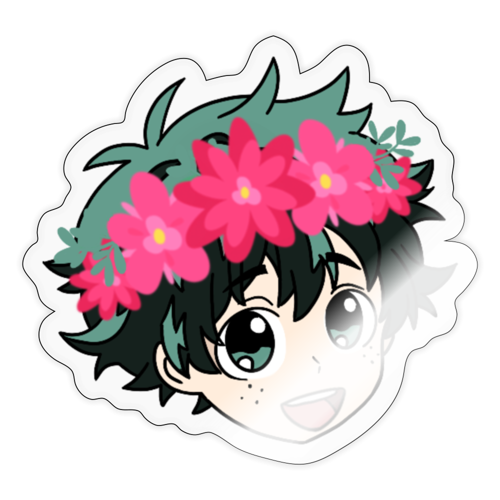 Flower Boy Deku Sticker - transparent glossy